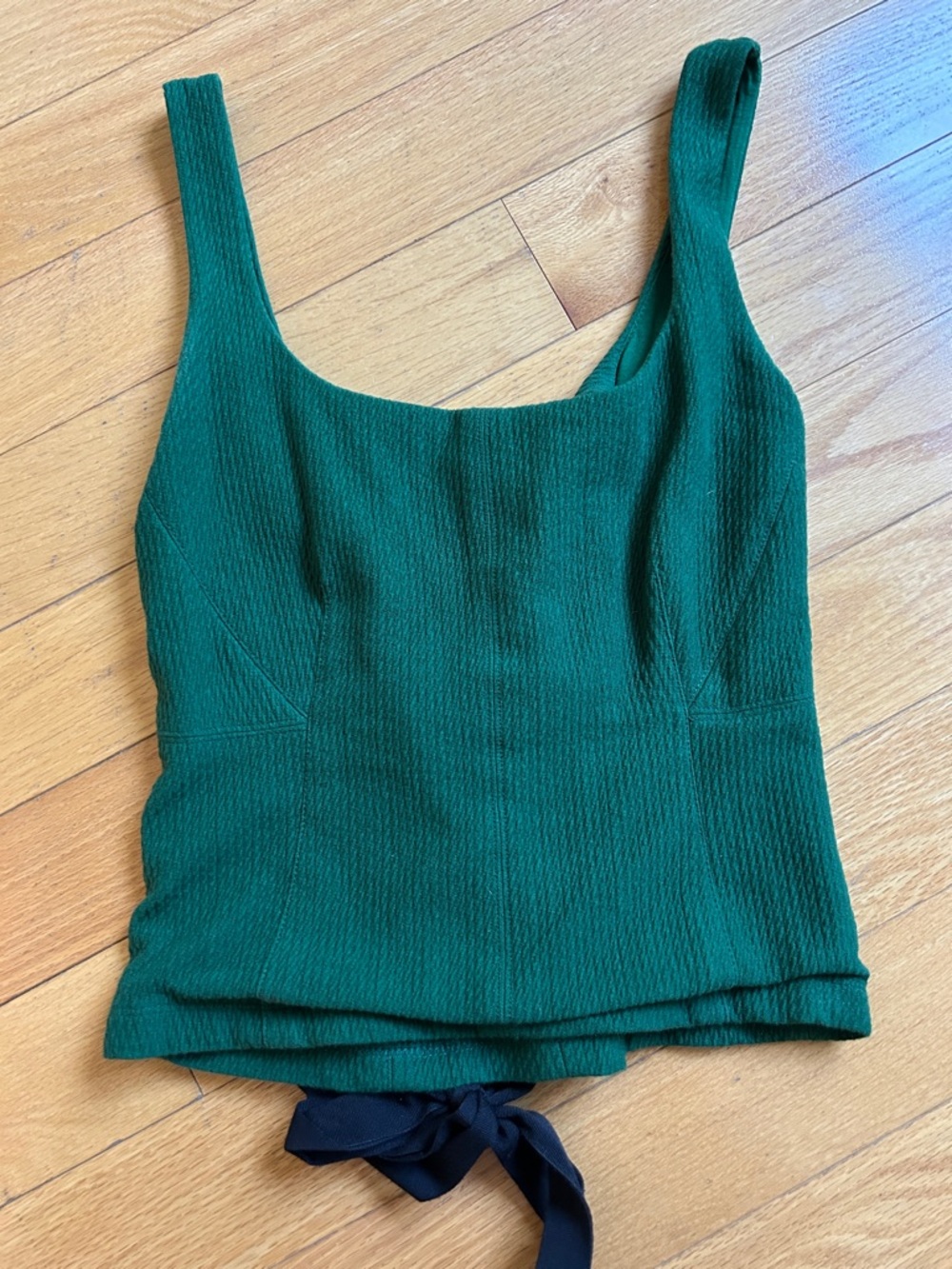 Maeve Anthropologie Green Top with Bow